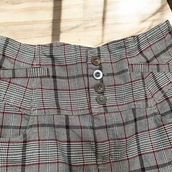Charlotte Russe Grey Plaid Mini Skirt Small Y2K High Waist Red - Picture 2 of 6